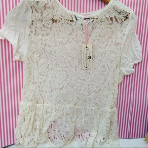 Muche et Muchette Lace Top in white